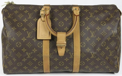 A Louis Vuitton Keepall travel bag