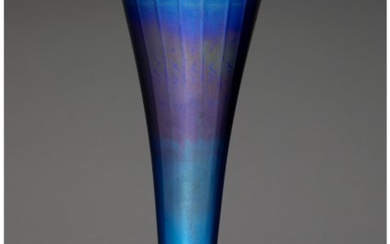 79310: Tiffany Studios Blue Favrile Glass Trumpet Vase