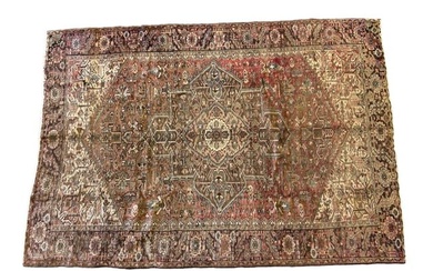 8 x 11 Brick Red Brown Antique Persian Heriz Rug