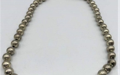 .925 Sterling Silver Beads Necklace