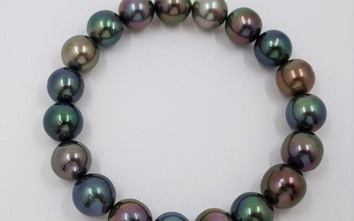 9.5x11mm Shimmering Tahitian pearls - Bracelet