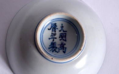A 17TH CENTURY CHINESE BLUE AND WHITE PORCELAIN BOWL