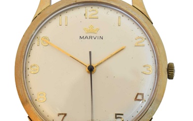 A 1970s 9ct gold Marvin manual wind wristwatch