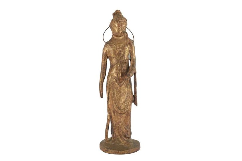 A 19TH/20TH CENTURY JAPANESE BRONZE STANDING FIGURE OF GUANYIN