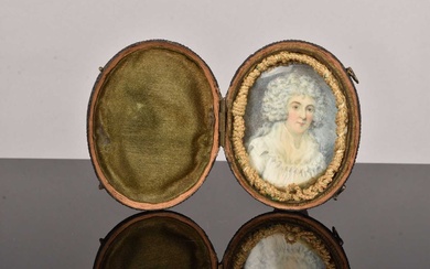 A 19th Century oval Portrait Miniature of a Middle Aged Women