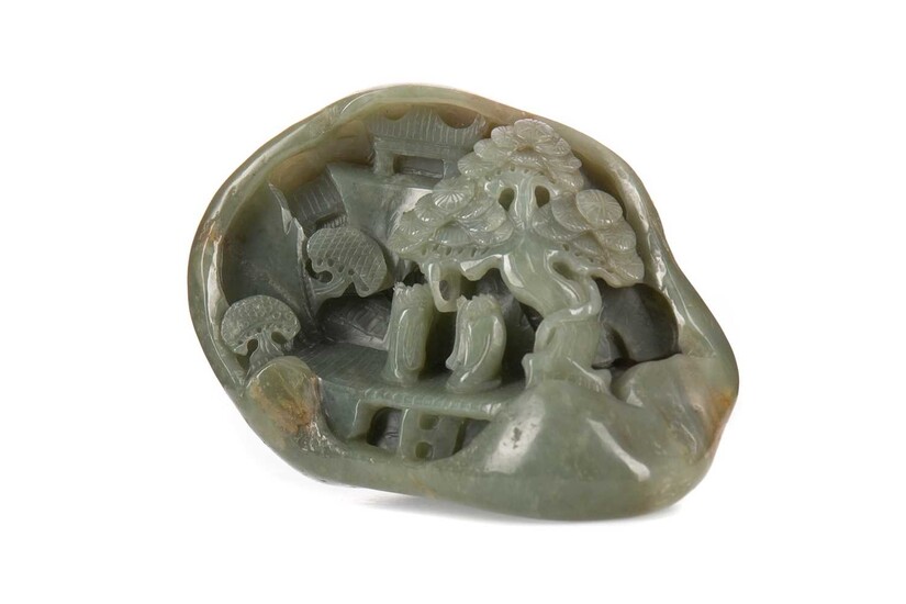 A 20TH CENTURY CHINESE JADE DESK WEIGHT