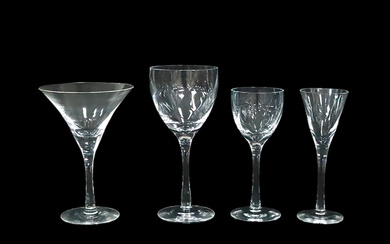 A 46-piece glassware set, “Chateau” Bertil Vallien, Kosta Boda.