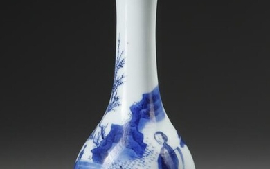 A CHINESE BLUE AND WHITE FIGURAL VASE, CHONGZHEN PERIOD