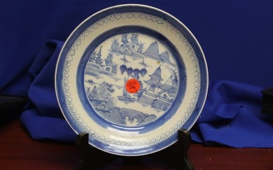 A Chinese Blue and White Canton Plate