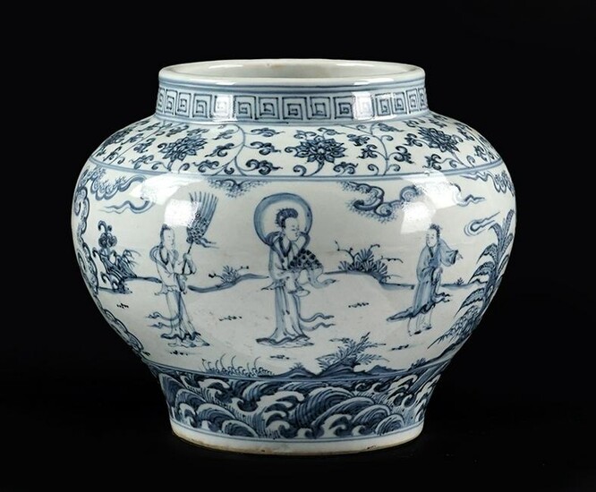 A Chinese Blue and White Porcelain Jardiniere.