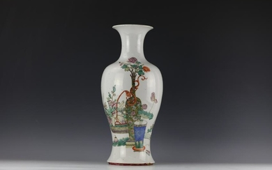 A Chinese Famille Rose Figural Storied Porcelain Vase
