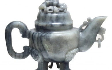 A Chinese Jade Teapot and Cover, GIA certified