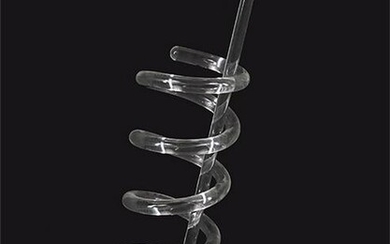A Dorothy Thorpe Coiled Lucite Umbrella Stand.