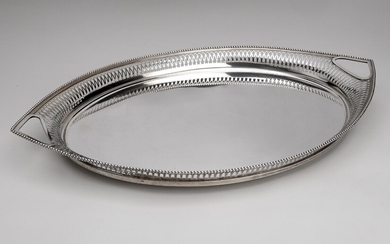 A Dutch large silver serving tray