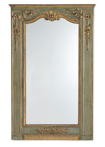 A French 19th century painted and giltwood decorated pier mirror