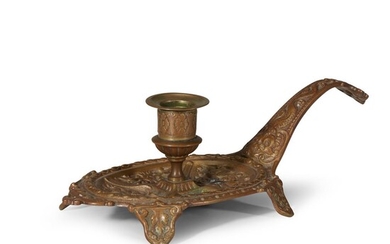 A French Renaissance-revival chamberstick mid 19th century L: 10...