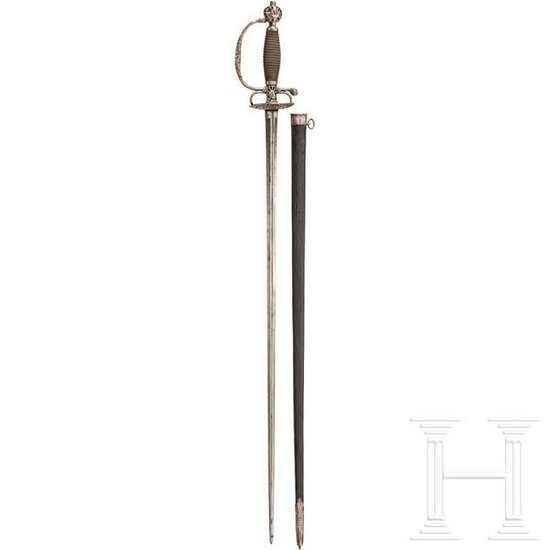 A French silver-mounted court sword with scabbard