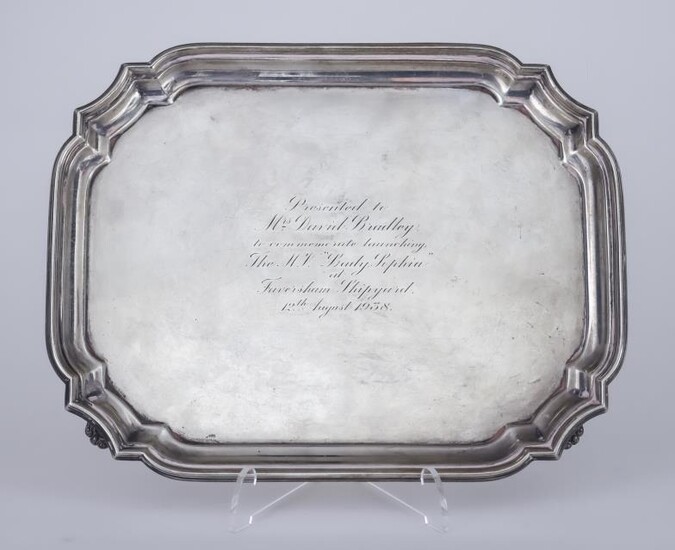 A George VI Silver Rectangular Salver, by William Hutton...