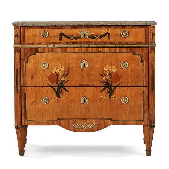 A Gustavian late 18th century commode by J Hultsten, master 1773.
