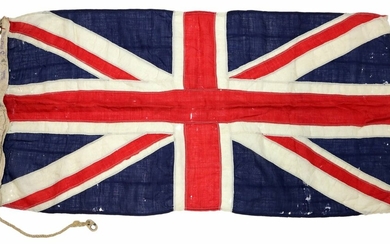 A Jack from H.M.S. Challenger, c. 1914. In wool bunting, a Union Jack measuring 660mm x 1320mm...