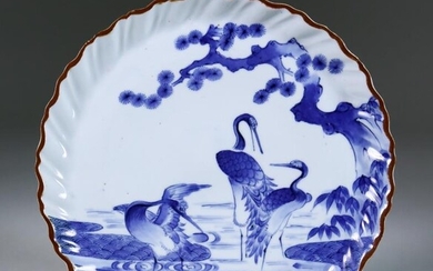 A Japanese Arita "Three Cranes" Dish, Circa 1660-70, 8ins...