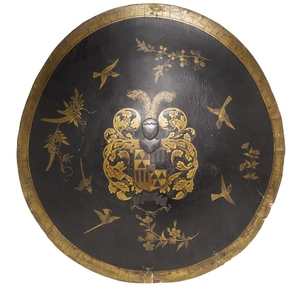 A LACQUERED SHIELD FOR THE DUTCH MARKET EDO PERIOD, MID-LATE 17TH CENTURY
