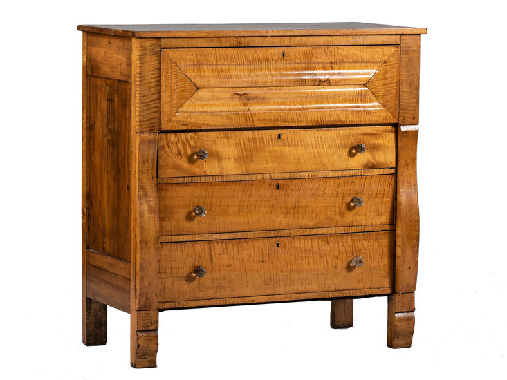 A Late Classical Tiger Maple Chest of Drawers