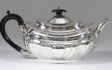 A Late Victorian Silver Oval Tea Pot, maker's mark...