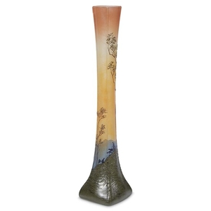 A Legras Vase Legras, France, circa 1900 Tall vase...
