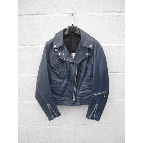 A Lewis Leathers Aviakit lady's blue motorcycle jacket, size...