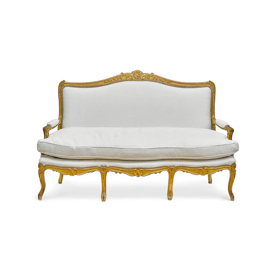 A Louis XV Style Giltwood Canape