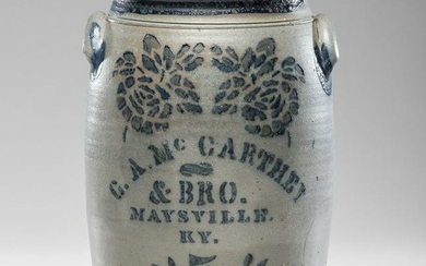 A Maysville Cobalt-Decorated 5-Gallon Stoneware Crock