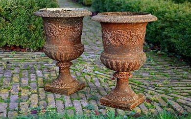A PAIR OF CAST IRON PLANTERS PROBABLY FRENCH, LATE 19TH CENTURY