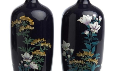A PAIR OF JAPANESE CLOISONNE VASES MEIJI PERIOD (1868-1912)