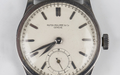 A Patek Philippe stainless steel circular cased gentleman's wristwatch, Ref. 96, circa 1940, th