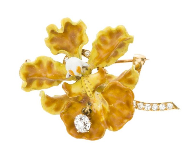 A Paulding Farnham for Tiffany & Co. orchid brooch