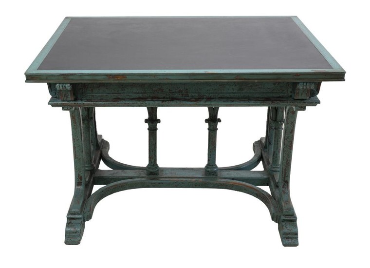 A RARE AUSTRIAN BENTWOOD AND GRANITE TOP WRITING TABLE BY THE KOHN BROS. CIRCA 1930s