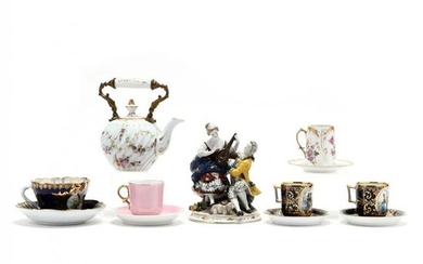 A Royal Vienna and Continental Porcelain Group of Seven