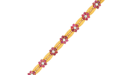 A Ruby, Diamond and Gold Bracelet, Tiffany & Co., circa 1960