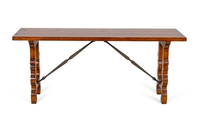 A Spanish Iberian Style Trestle Table Height 28 x width