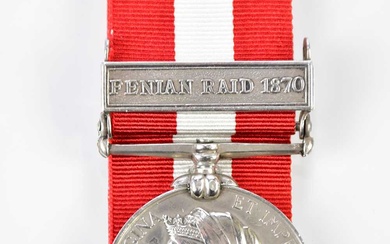 A Victorian Canadian General Service Medal, with Fenian Raid 1870...