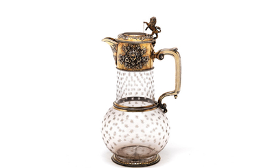 A Victorian silver-gilt-mounted claret jug