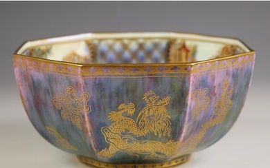 A Wedgwood Dragon lustre bowl designed by Daisy Makeig-Jones...