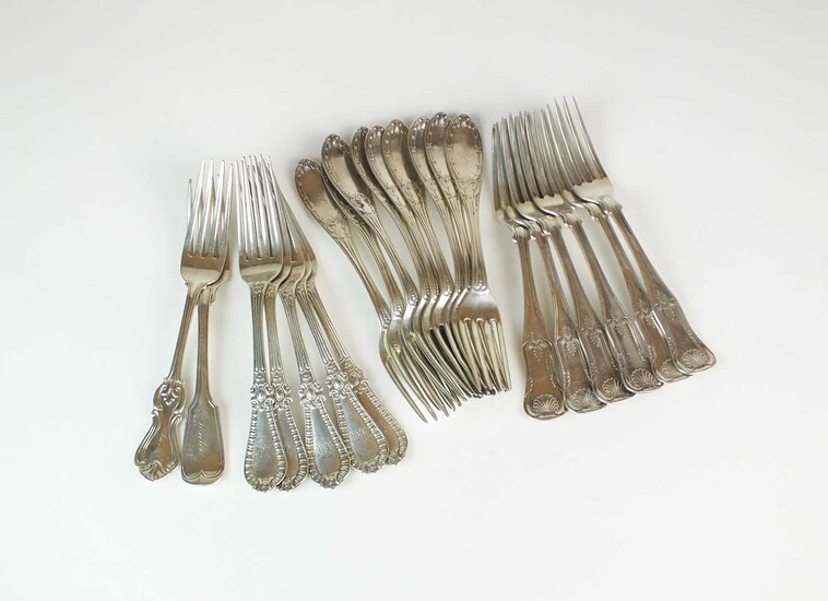 A collection of American Sterling silver forks