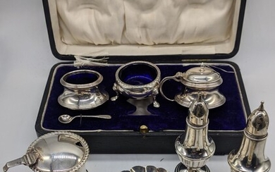 A collection of silver tableware to include, shell dishes,...