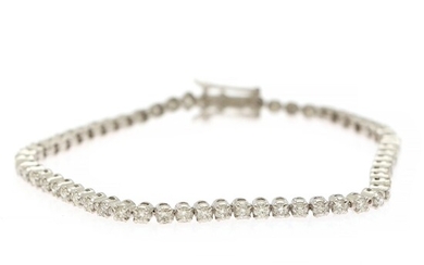 NOT SOLD. A diamond bracelet set with numerous brilliant-cut diamonds, totalling app. 2.95 ct., mounted...