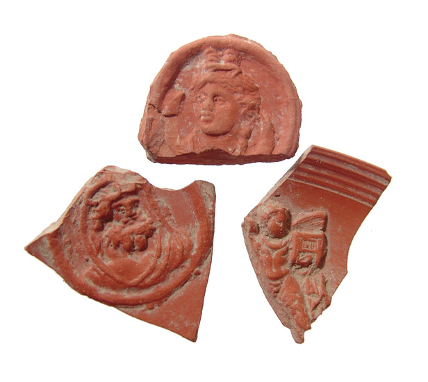 A group of 3 Roman terra sigillata fragments