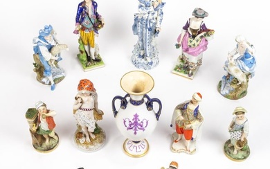 A group of eleven Continental porcelain figures