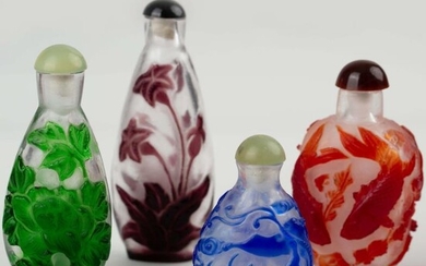 玻璃料器鼻烟壶一组 二十世纪 A group of glassware snuff bottles, 20th...