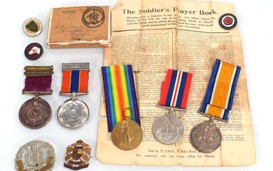 A group of medals including First World War Victory &...